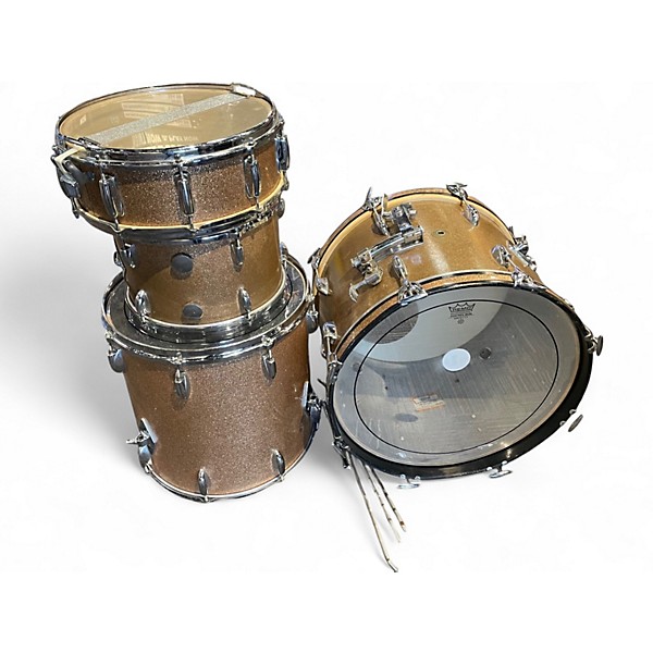 Vintage 1960s Gretsch Drums 4 Piece Rock n' Roll Kit Champagne Sparkle Drum Kit