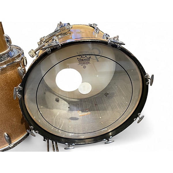 Vintage 1960s Gretsch Drums 4 Piece Rock n' Roll Kit Champagne Sparkle Drum Kit