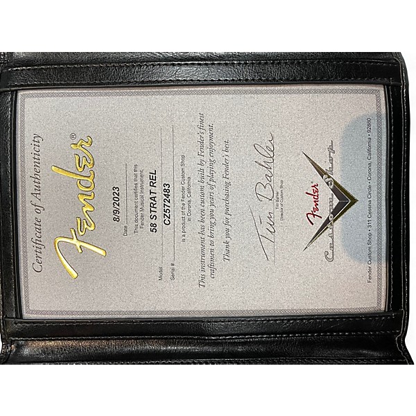 Used 2023 Fender Custom Shop 1958 Stratocaster Sunburst Solid Body Electric Guitar