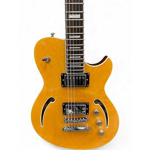 Used Reverend Roundhouse Hollow Vintage Clear Hollow Body Electric Guitar