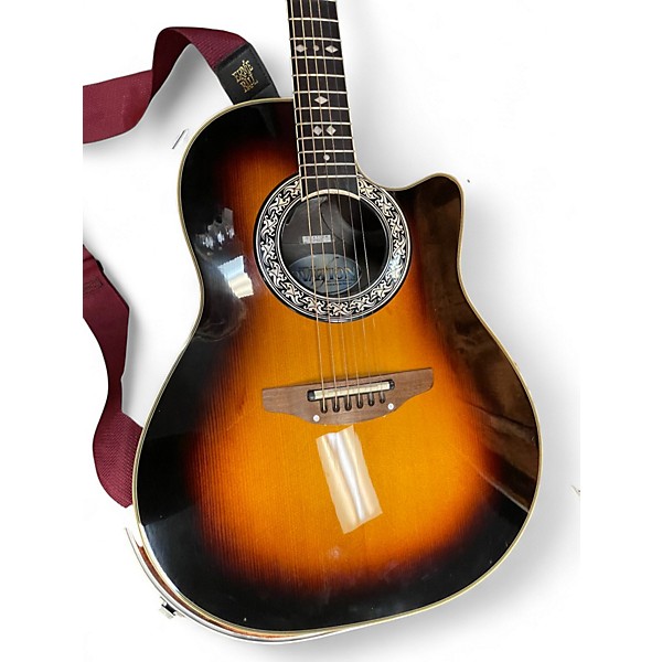 Used Ovation 1667 Tobacco Burst Acoustic Electric Guitar