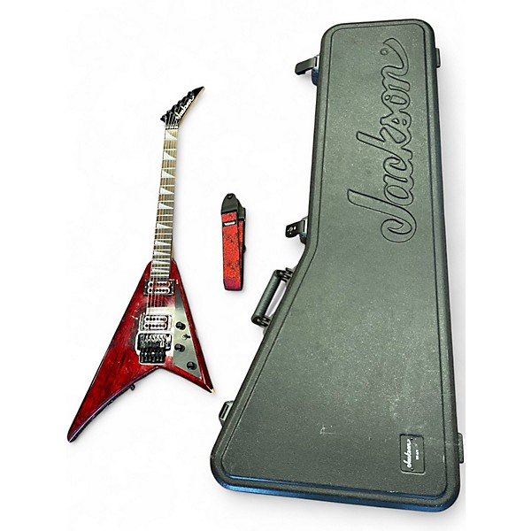 Used 1997 Jackson MIJ RRD EERIE DESS SWIRL INVADER PICKUPS RED SWIRL Solid Body Electric Guitar