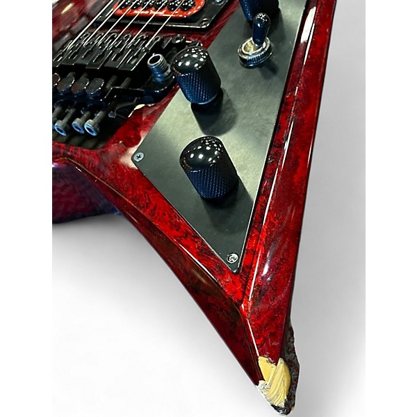 Used 1997 Jackson MIJ RRD EERIE DESS SWIRL INVADER PICKUPS RED SWIRL Solid Body Electric Guitar