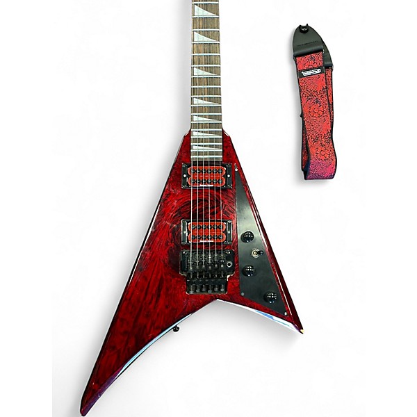 Used 1997 Jackson MIJ RRD EERIE DESS SWIRL INVADER PICKUPS RED SWIRL Solid Body Electric Guitar