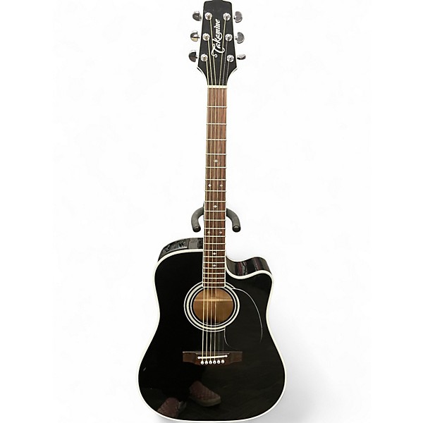 Used Takamine EF341C Black Acoustic Electric Guitar