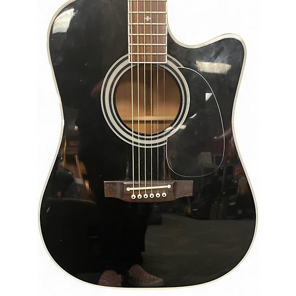 Used Takamine EF341C Black Acoustic Electric Guitar