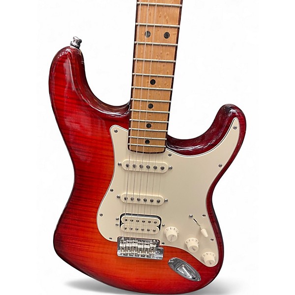 Used Fender Select Stratocaster BING CHERRY TRANSPARENT Solid Body Electric Guitar