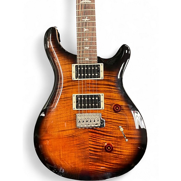 Used PRS SE Custom 24 Black and Gold Solid Body Electric Guitar