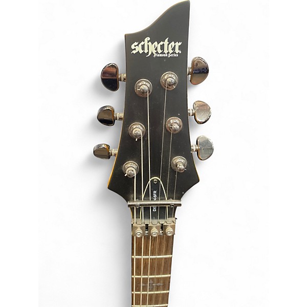 Used Schecter Guitar Research Demon 6 Black and Gold Solid Body Electric Guitar