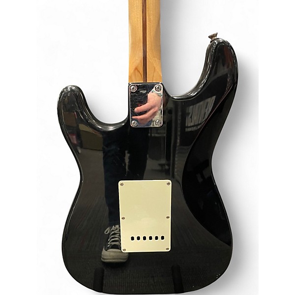 Used Starcaster by Fender Stratocaster Black and White Solid Body Electric Guitar