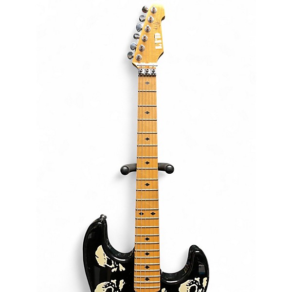 Used Ltd MICHAEL WILTON MW-600 BLACK WITH SKULLS Solid Body Electric Guitar