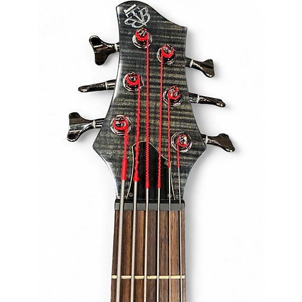 Used Ibanez BTB576FM Transparent Gray Electric Bass Guitar