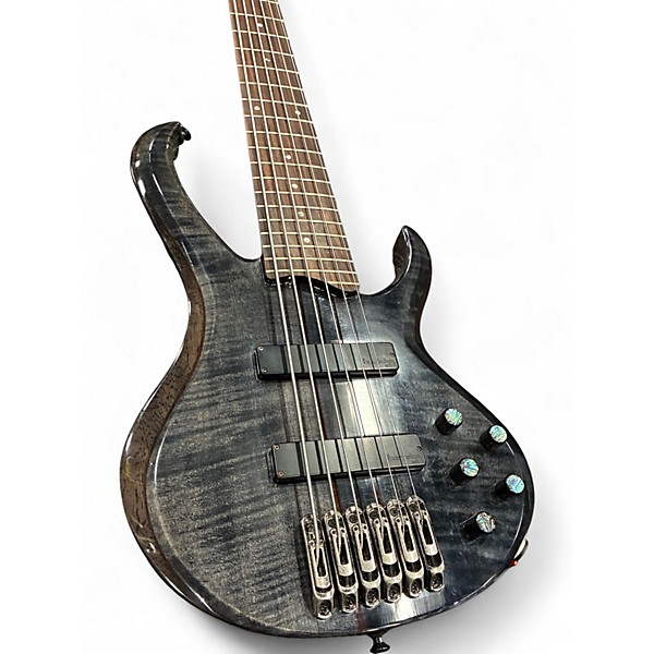 Used Ibanez BTB576FM Transparent Gray Electric Bass Guitar