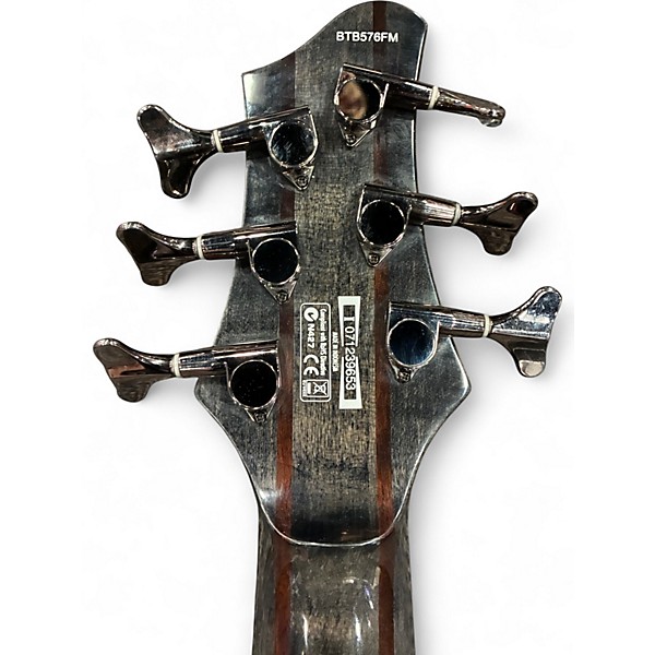 Used Ibanez BTB576FM Transparent Gray Electric Bass Guitar