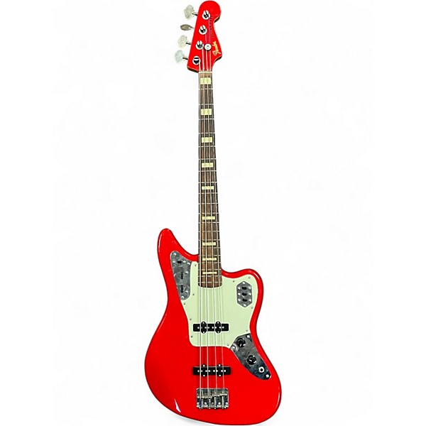 Used 2010s Fender J-Craft Jaguar Bass Hot Rod Red Electric Bass Guitar