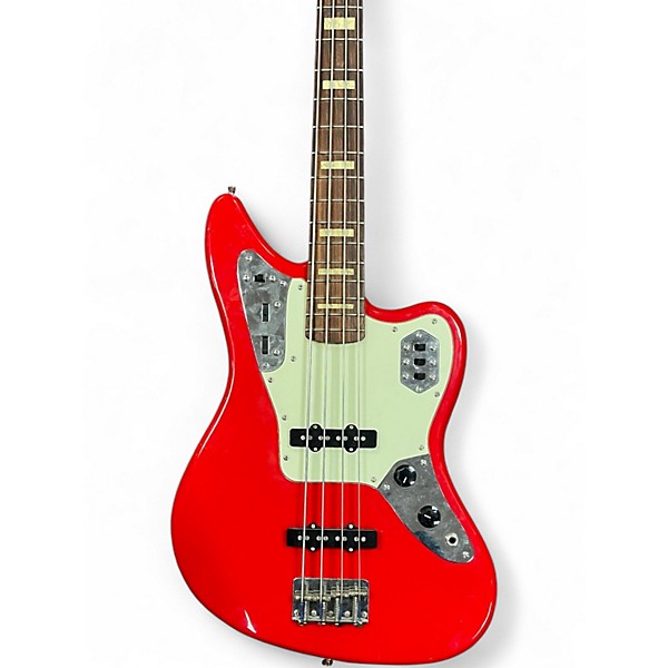 Used 2010s Fender J-Craft Jaguar Bass Hot Rod Red Electric Bass Guitar
