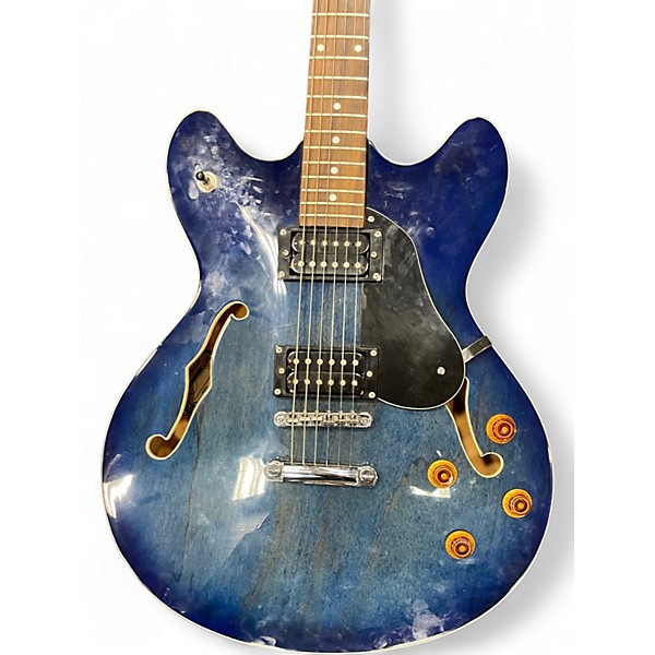 Used Oscar Schmidt DELTA KING Ocean Blue Burst Hollow Body Electric Guitar