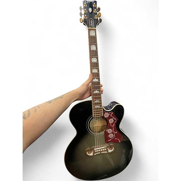 Used Epiphone J200EC STUDIO BLACK BURST Acoustic Electric Guitar