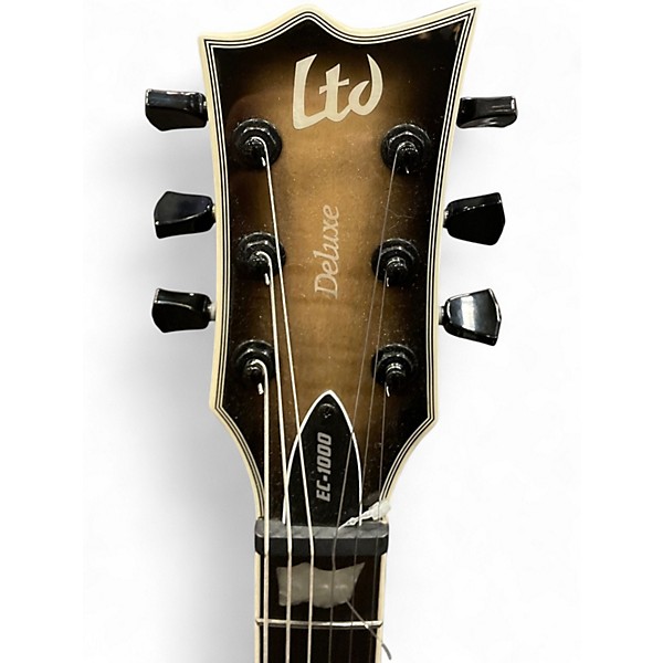 Used ESP LTD EC1000 Deluxe Trans Black Solid Body Electric Guitar