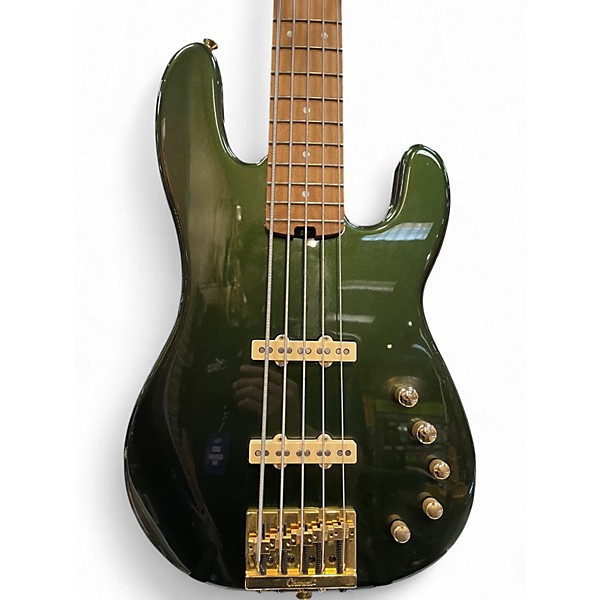 Used Charvel Pro Mod San Dimas JJ V Lambo Green Metallic Electric Bass Guitar