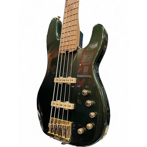 Used Charvel Pro Mod San Dimas JJ V Lambo Green Metallic Electric Bass Guitar