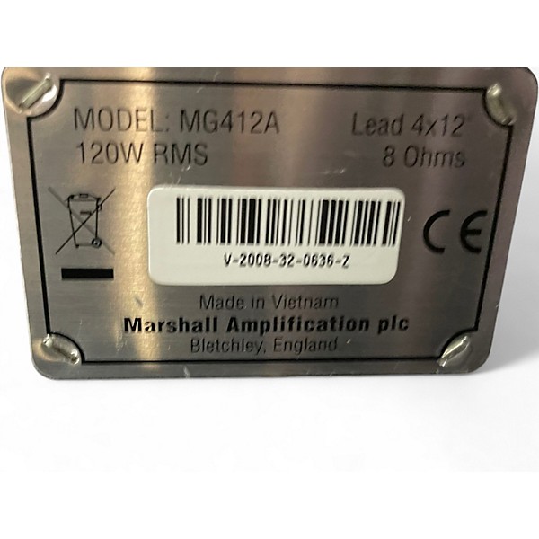 Used Marshall MG412A LIMITED EDITION PURPLE 120W 4x12 Angled Guitar Cabinet