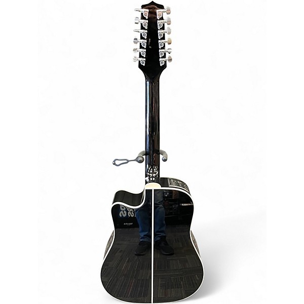 Used Takamine GD38CE Black 12 String Acoustic Electric Guitar