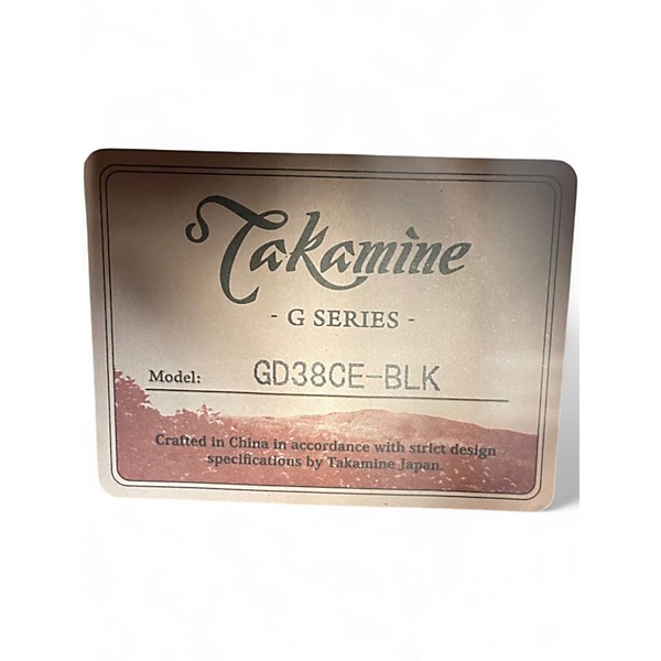 Used Takamine GD38CE Black 12 String Acoustic Electric Guitar