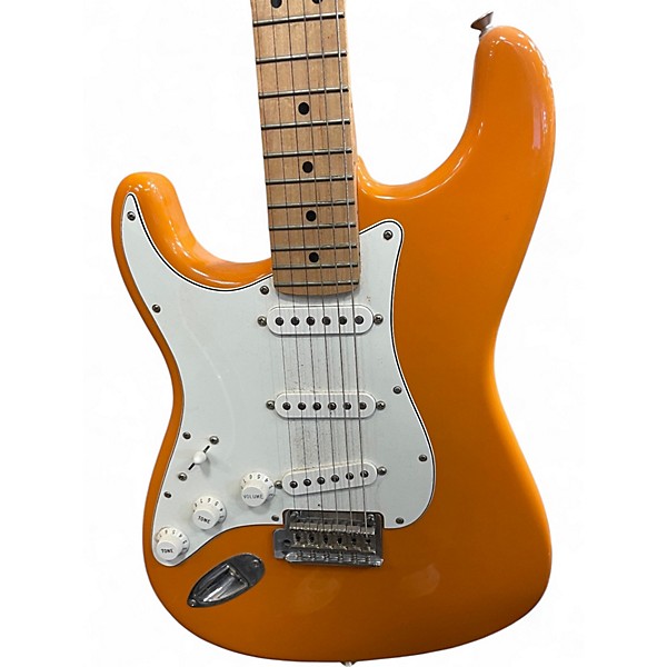 Used Fender Player Stratocaster Left Handed Capri Orange Solid Body Electric Guitar