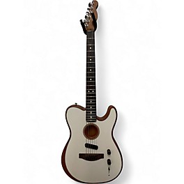 Used Fender Acoustasonic Player Telecaster white Acoustic Electric Guitar
