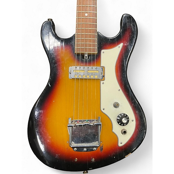 Used Teisco Gold Foil Double-Cut Style Sunburst Solid Body Electric Guitar