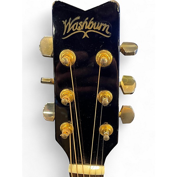 Used Washburn D100CEB Black Acoustic Electric Guitar