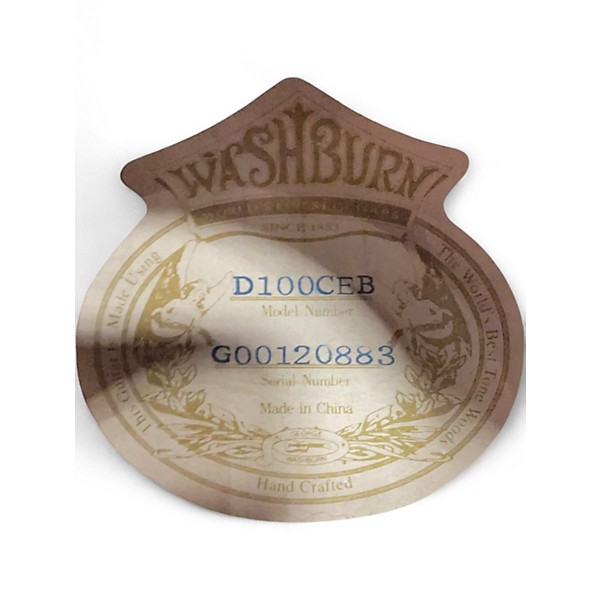 Used Washburn D100CEB Black Acoustic Electric Guitar