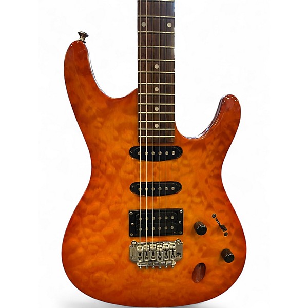 Used Ibanez SA160QM SUNBURST QUILT TOP Solid Body Electric Guitar
