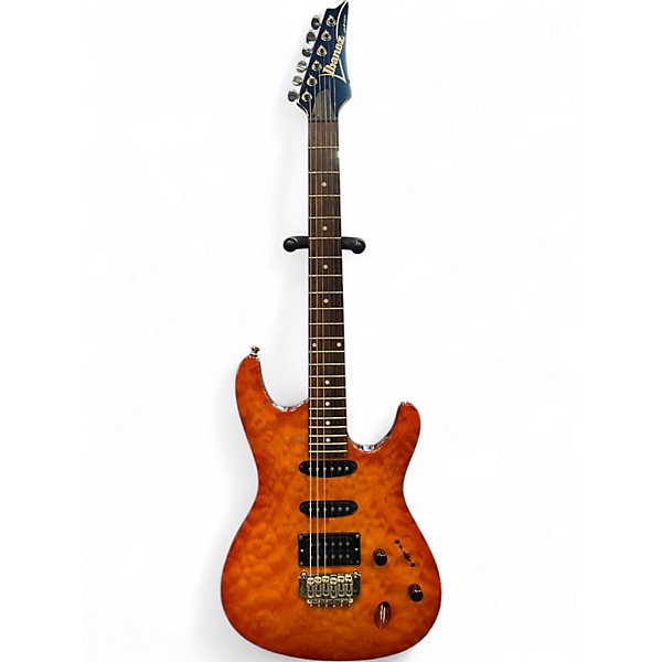Used Ibanez SA160QM SUNBURST QUILT TOP Solid Body Electric Guitar