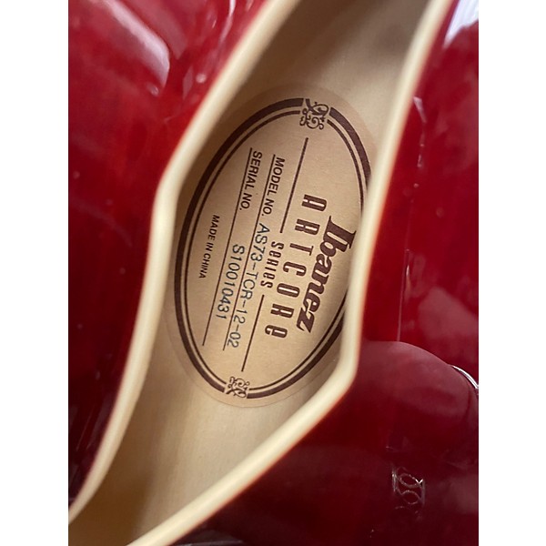 Used Ibanez AS73 Artcore Crimson Red Trans Hollow Body Electric Guitar