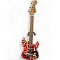 Used EVH Striped Series Frankie Red with Black and White Stripes Solid Body Electric Guitar thumbnail