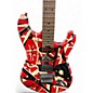 Used EVH Striped Series Frankie Red with Black and White Stripes Solid Body Electric Guitar