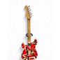 Used EVH Striped Series Frankie Red with Black and White Stripes Solid Body Electric Guitar