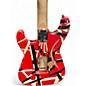 Used EVH Striped Series Frankie Red with Black and White Stripes Solid Body Electric Guitar