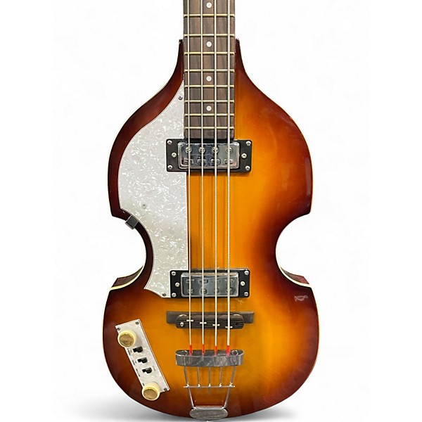 Used Hofner Ignition Series LH 2 Tone Sunburst Electric Bass Guitar