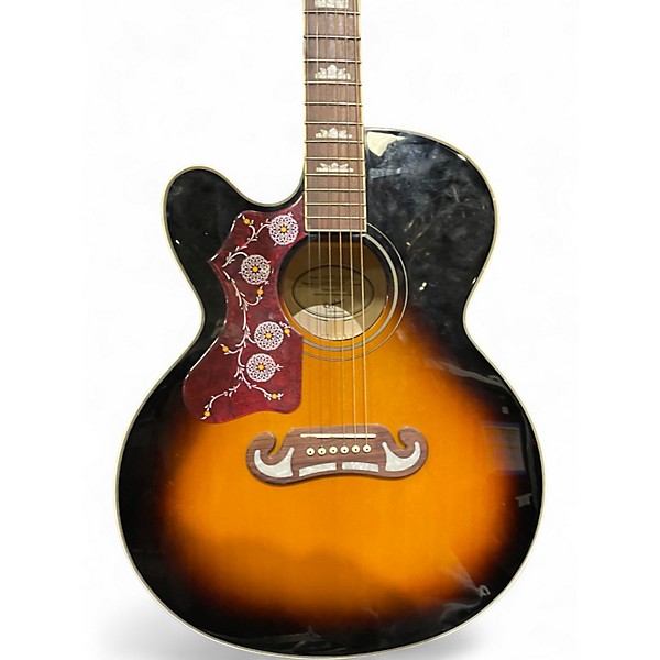 Used Epiphone J-200EC Studio 2 Tone Sunburst Acoustic Electric Guitar