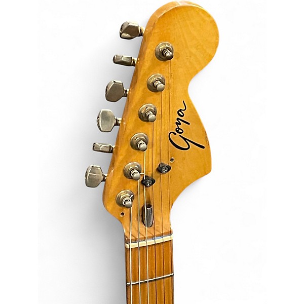 Vintage 1970s Goya STRAT STYLE BLACK Solid Body Electric Guitar