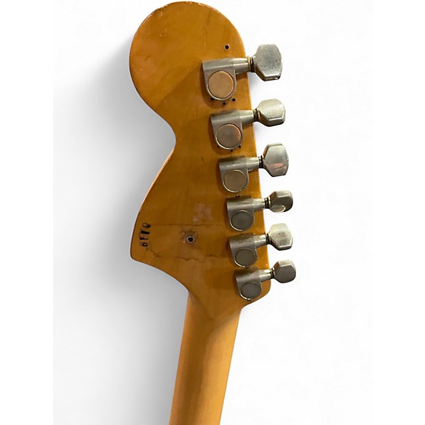 Vintage 1970s Goya STRAT STYLE BLACK Solid Body Electric Guitar