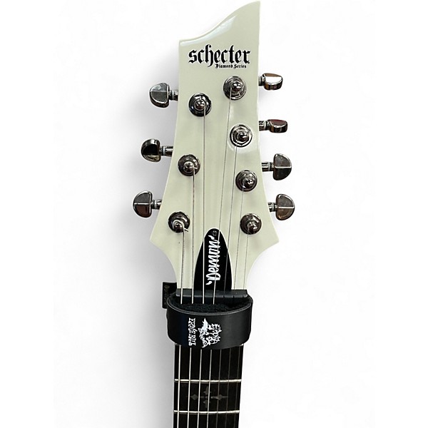 Used Schecter Guitar Research Demon 7 String Vintage White Solid Body Electric Guitar