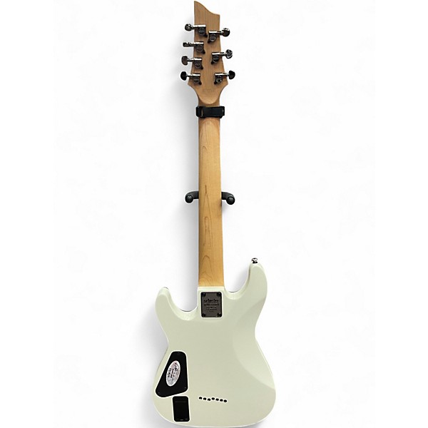 Used Schecter Guitar Research Demon 7 String Vintage White Solid Body Electric Guitar