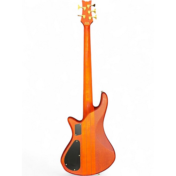 Used Schecter Guitar Research Stiletto Studio 5 String Fretless Honey Electric Bass Guitar
