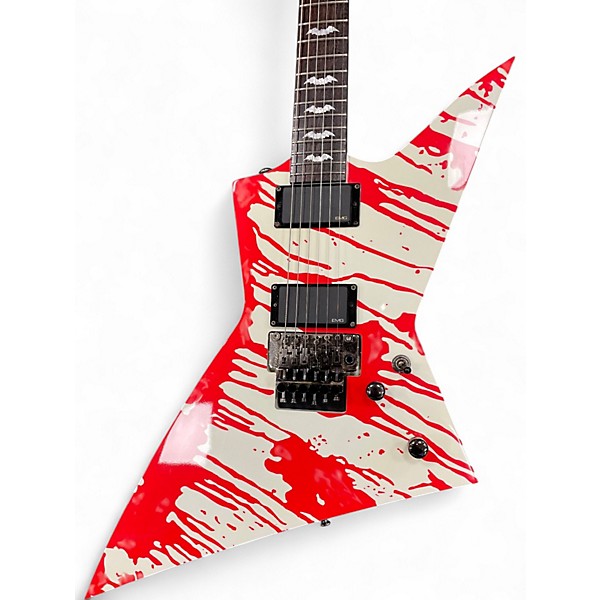 Used ESP LTD DJ600 Dan Jacobs Signature Snow White w/ Dripping Blood Solid Body Electric Guitar