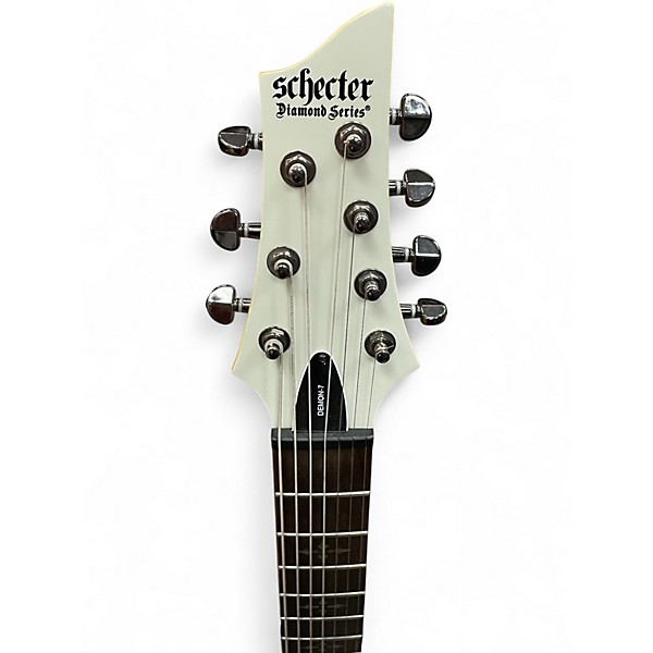 Used Schecter Guitar Research Demon 7 String White Solid Body Electric Guitar