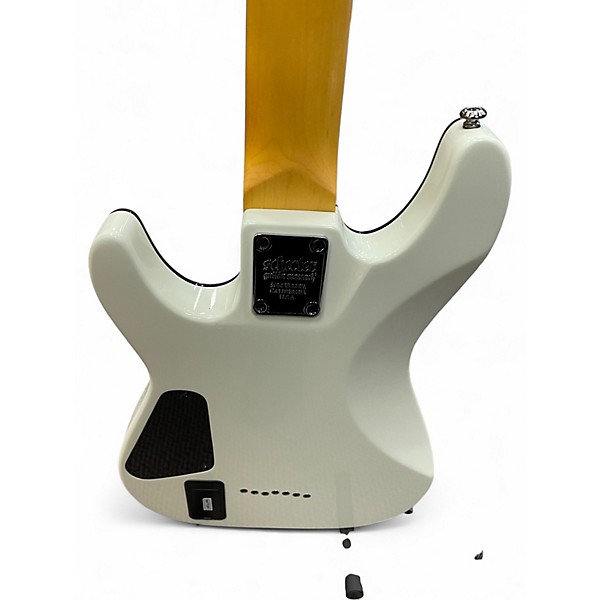 Used Schecter Guitar Research Demon 7 String White Solid Body Electric Guitar